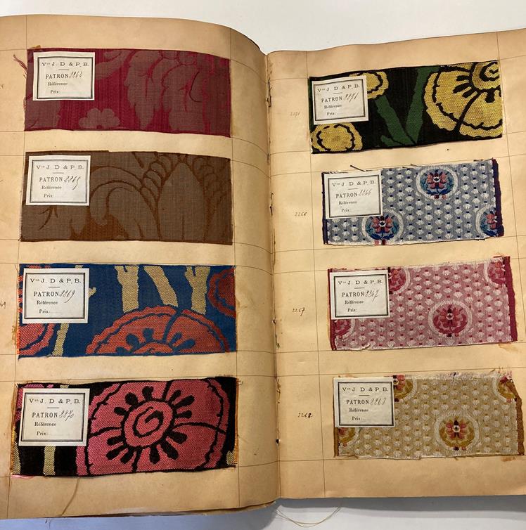 French Fabric Sample Book, circa 1930's Enclosing printed and cut velvets and jacquards in vibrant - Image 24 of 71