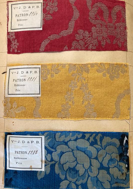 French Fabric Sample Book, circa 1930's Enclosing printed and cut velvets and jacquards in vibrant - Image 27 of 71