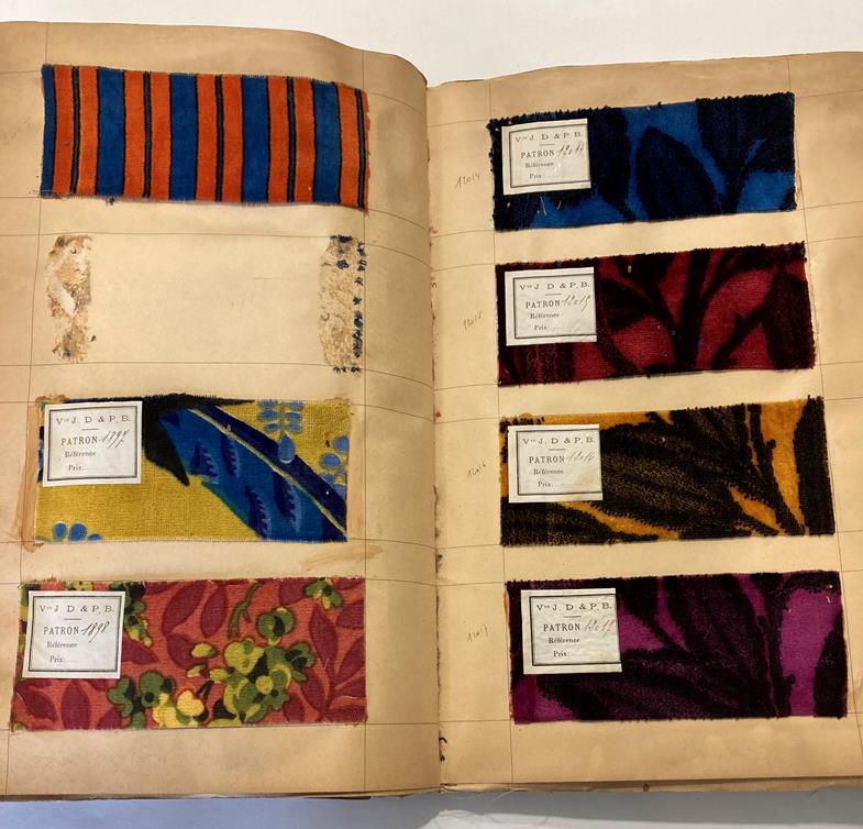 French Fabric Sample Book, circa 1930's Enclosing printed and cut velvets and jacquards in vibrant - Image 21 of 71