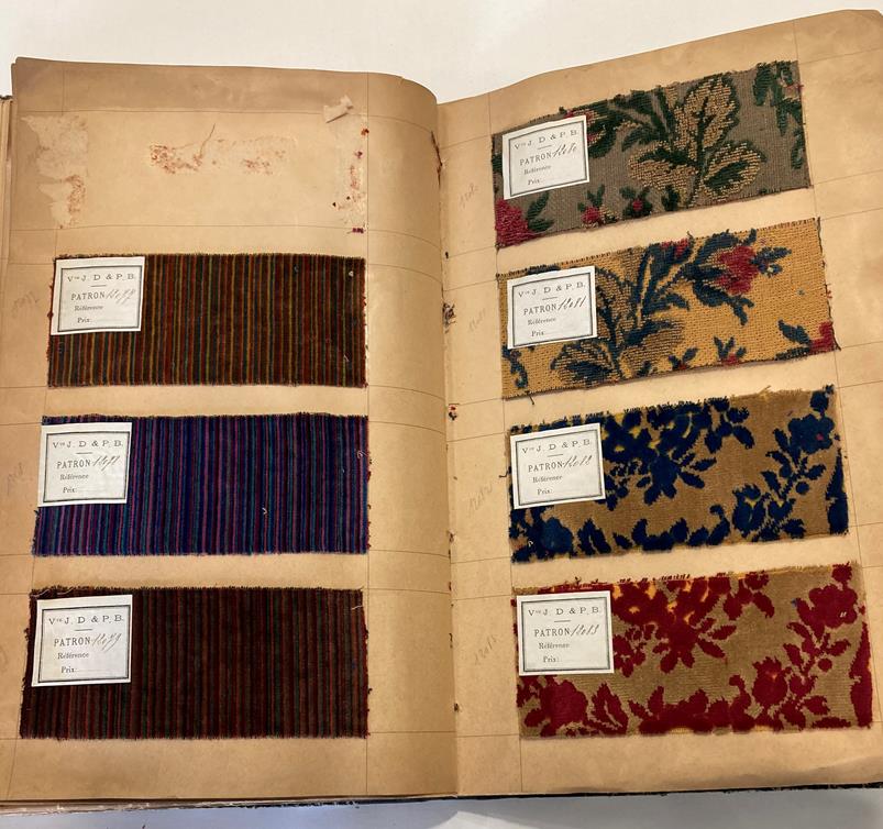 French Fabric Sample Book, circa 1930's Enclosing printed and cut velvets and jacquards in vibrant - Image 61 of 71