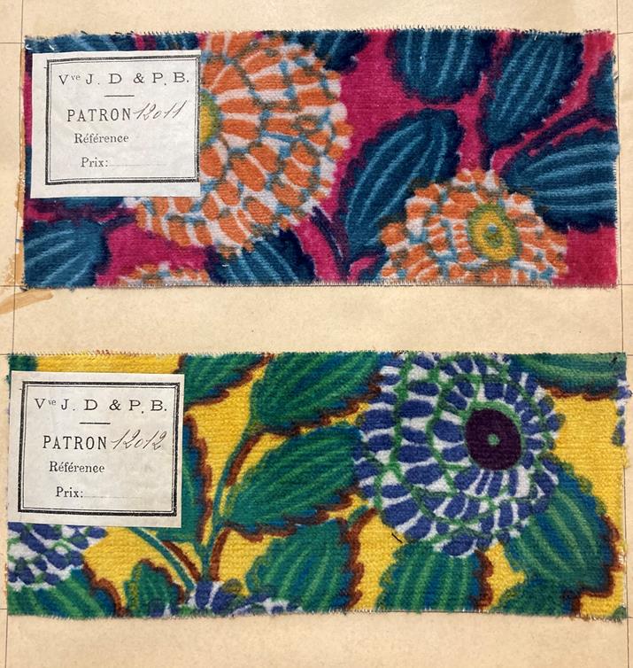 French Fabric Sample Book, circa 1930's Enclosing printed and cut velvets and jacquards in vibrant - Image 19 of 71