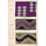 French Fabric Samples, late 19th/early 20th century Enclosing striped, checked, woven, brocade,