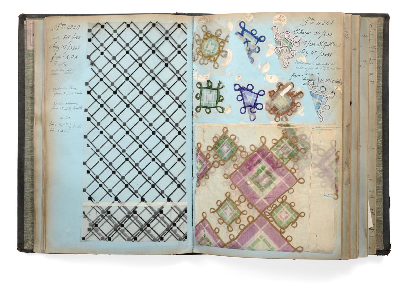 French Fabric Sample Book, early 20th century Including printed and embroidered silk veils, cotton - Image 2 of 5