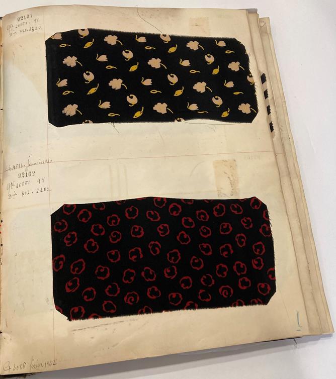 French Fabric Sample Book, circa 19203/30 Comprising mainly printed silks and chiffons, in spot, - Image 90 of 167