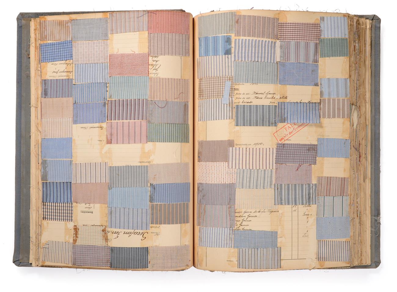 French Fabric Cotton Sample Book, early 20th century Comprising mainly printed and woven cottons