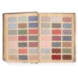 French Fabric Sample Book, 1913 Enclosing cotton flannel, printed and woven designs of stripes,