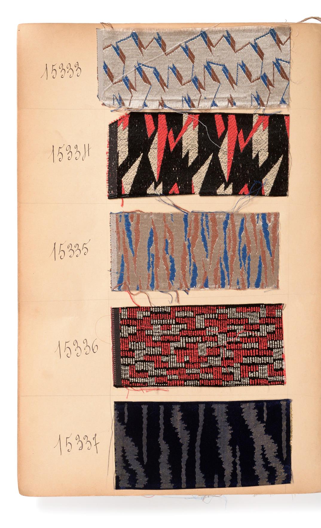 French Fabric Sample Book, early 20th century Including coloured, textured, striped, brocade - Image 3 of 5