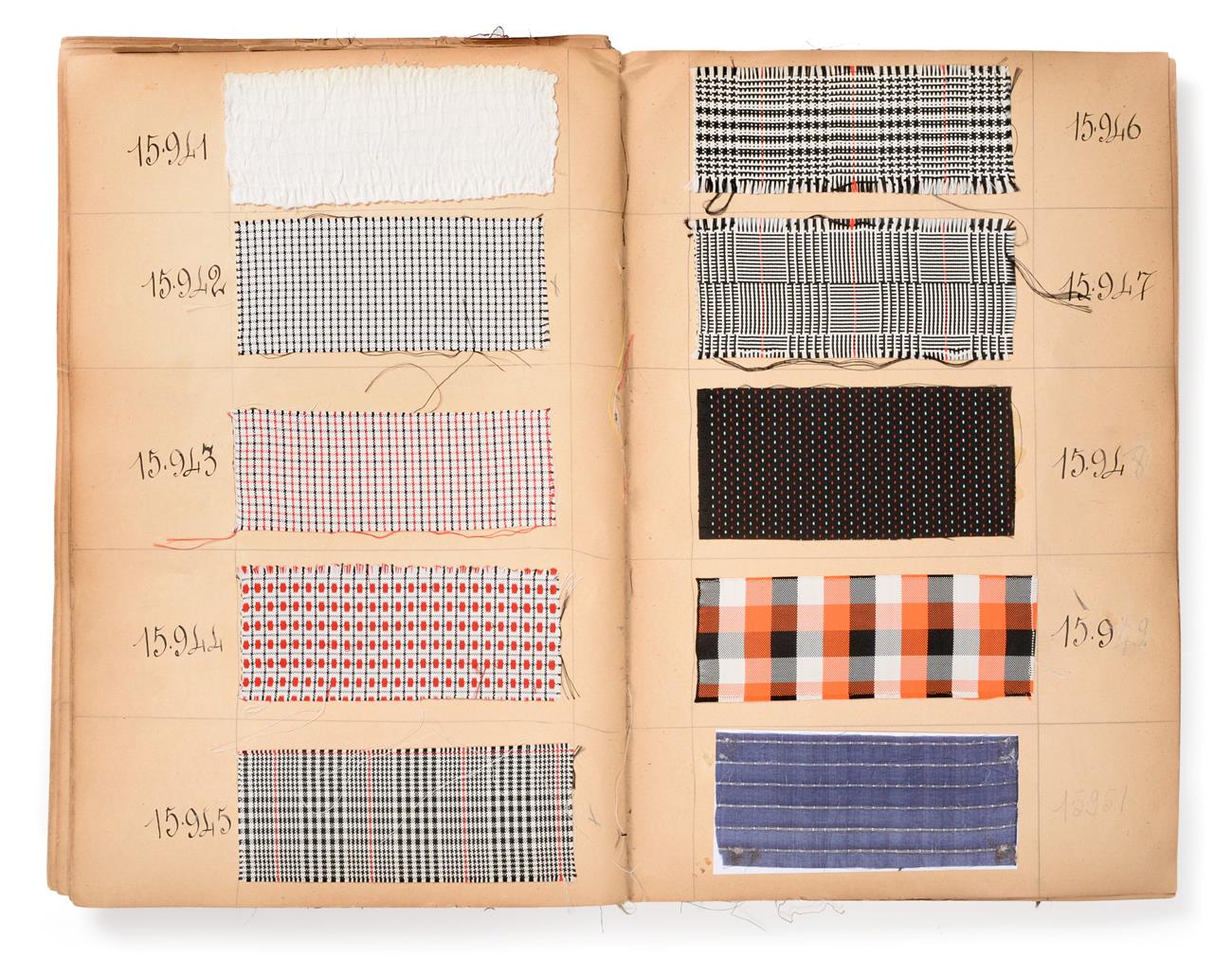 French Fabric Sample Book, early 20th century Including coloured, textured, striped, brocade - Image 2 of 5