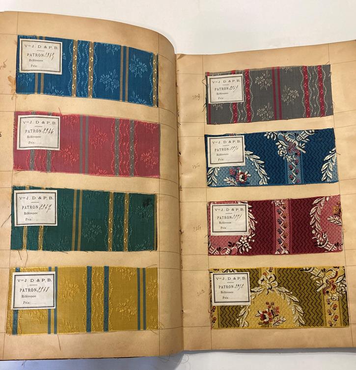 French Fabric Sample Book, circa 1930's Enclosing printed and cut velvets and jacquards in vibrant - Image 38 of 71