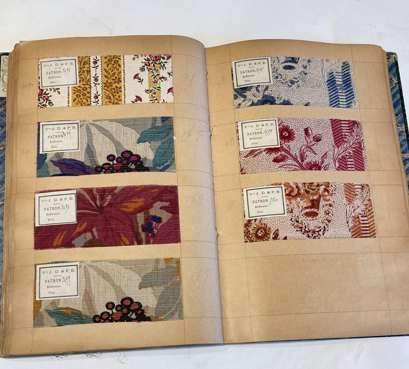 French Fabric Sample Book, circa 1920's Enclosing printed linens, glazed cotton, cotton in floral, - Image 96 of 105