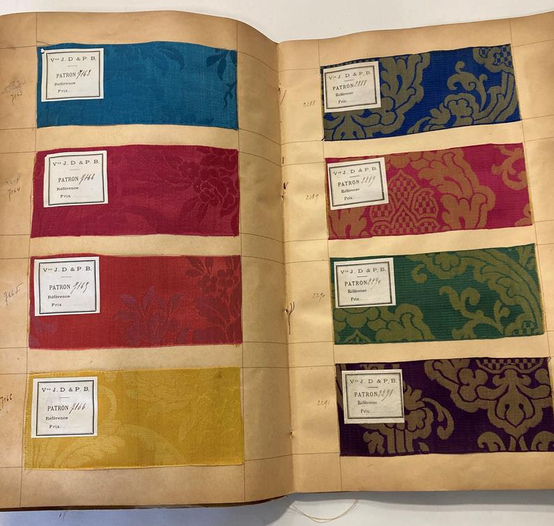 French Fabric Sample Book, circa 1930's Enclosing printed and cut velvets and jacquards in vibrant - Image 28 of 71