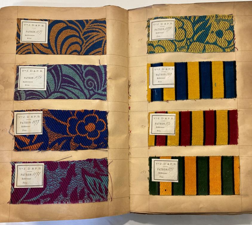 French Fabric Sample Book, circa 1930's Enclosing printed and cut velvets and jacquards in vibrant - Image 10 of 71