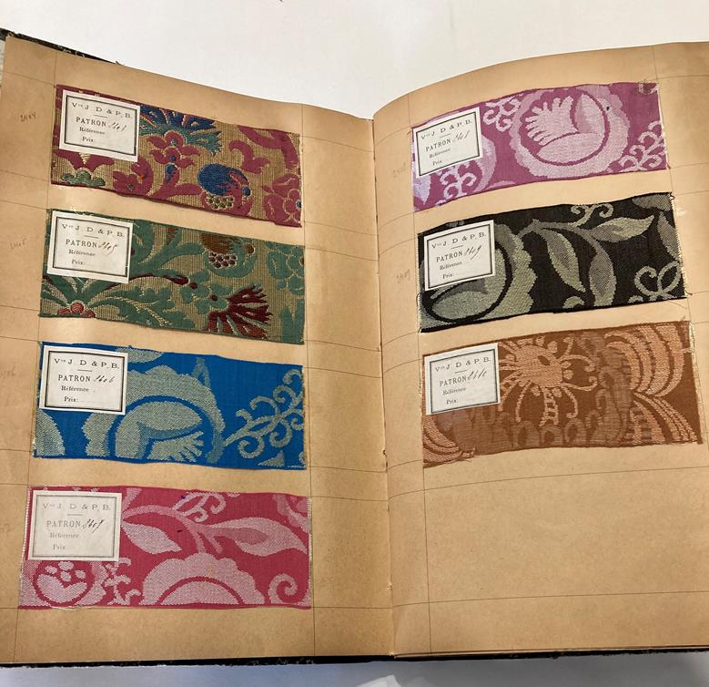 French Fabric Sample Book, circa 1930's Enclosing printed and cut velvets and jacquards in vibrant - Image 51 of 71