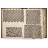 Album of Textile Designs, late 19th century Enclosing 45 pages with 95 large printed and original