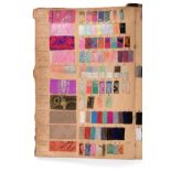 French Fabric Sample Book, circa 1899/1900 Enclosing woven and flocked floral silks, moire silk,