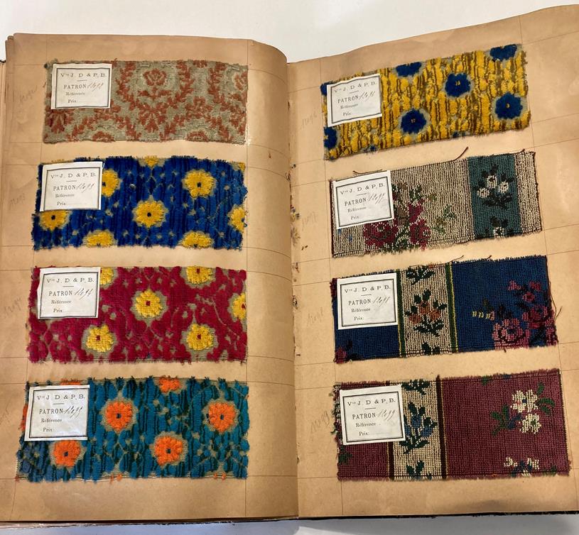 French Fabric Sample Book, circa 1930's Enclosing printed and cut velvets and jacquards in vibrant - Image 63 of 71