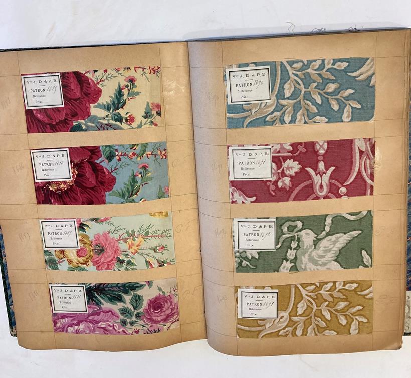 French Fabric Sample Book, circa 1920's Enclosing printed linens, glazed cotton, cotton in floral, - Image 100 of 105