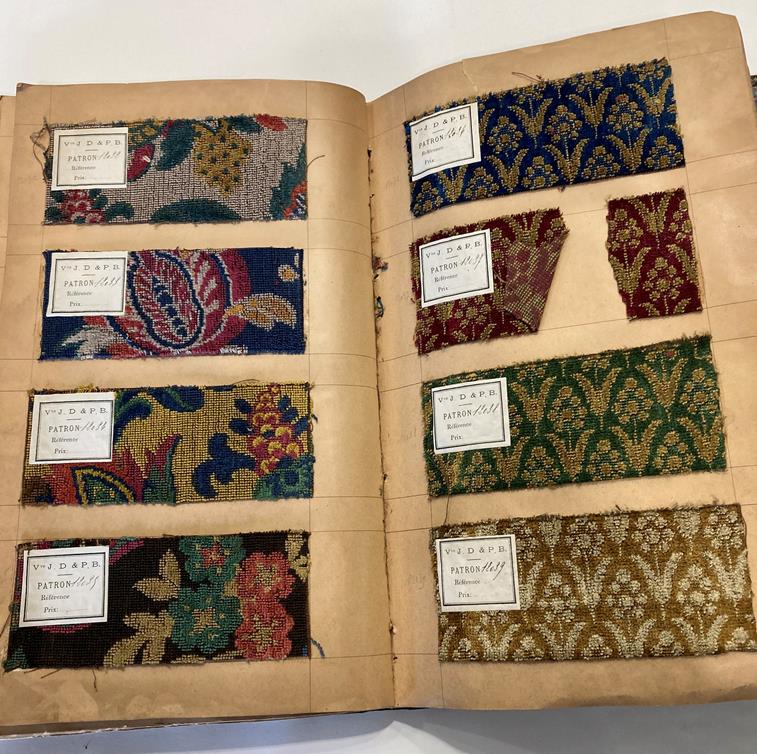 French Fabric Sample Book, circa 1930's Enclosing printed and cut velvets and jacquards in vibrant - Image 54 of 71