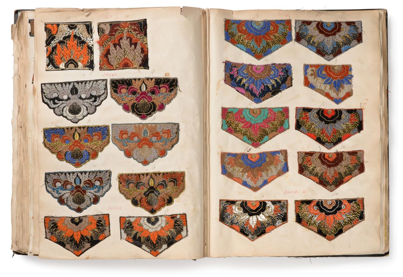 French Fabric Sample Book, circa 1920's Including woven and embroidered trims inspired by the - Image 3 of 3