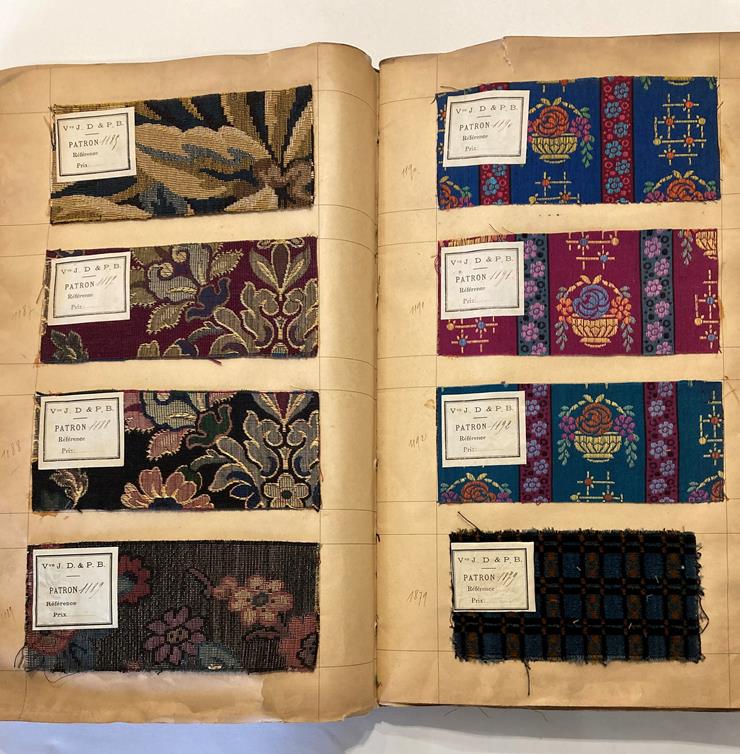 French Fabric Sample Book, circa 1930's Enclosing printed and cut velvets and jacquards in vibrant - Image 13 of 71