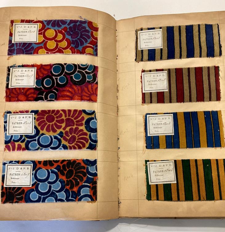 French Fabric Sample Book, circa 1930's Enclosing printed and cut velvets and jacquards in vibrant - Image 20 of 71