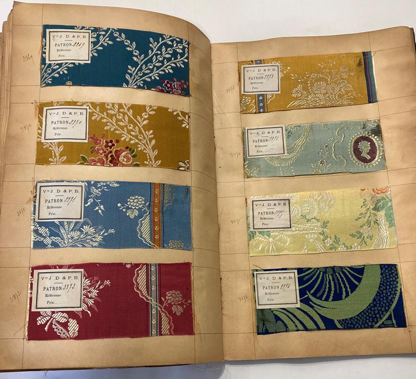 French Fabric Sample Book, circa 1930's Enclosing printed and cut velvets and jacquards in vibrant - Image 41 of 71