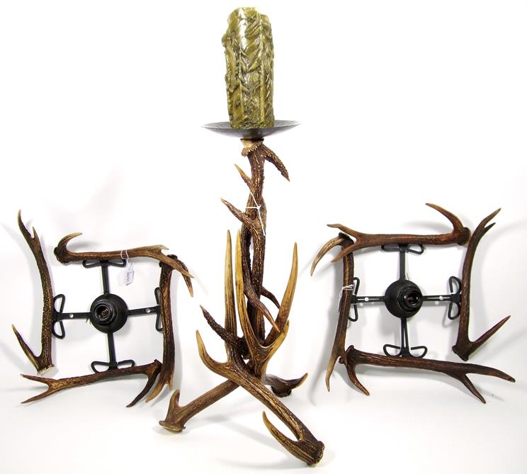 Antler Furniture: Antler Candelabra, Wall and Ceiling Lights, modern, a large free standing Antler - Image 2 of 4