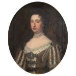 Follower of Sir Godfrey Kneller (1646-1723) Portrait of Queen Anne, head and shoulders Oil on