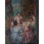 Attributed to Adolphe Monticelli (1824-1886) French Nymphs in woodland Oil on canvas, 56cm by 45.5cm