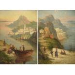 William Dommersen (1859-1927) ''Gulf of Sorrento, Italy'' ''Chiusi Italy'' Signed, inscribed