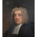 Follower of George Knapton (1698-1778) Portrait of a cleric, head and shoulders, wearing a white