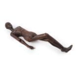 A French Walnut Artist's Lay Figure, late 19th century, naturalistically carved with articulated
