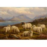 Charles Jones RCA (1836-1892) West Highland sheep by the side of Loch Leven Monogrammed and dated (