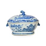 A Chinese Porcelain Soup Tureen and Cover, Qianlong, of canted rectangular form, painted in