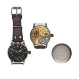 A Very Rare Second World War German Luftwaffe Aviator's Wristwatch, signed A Lange & Sohne,