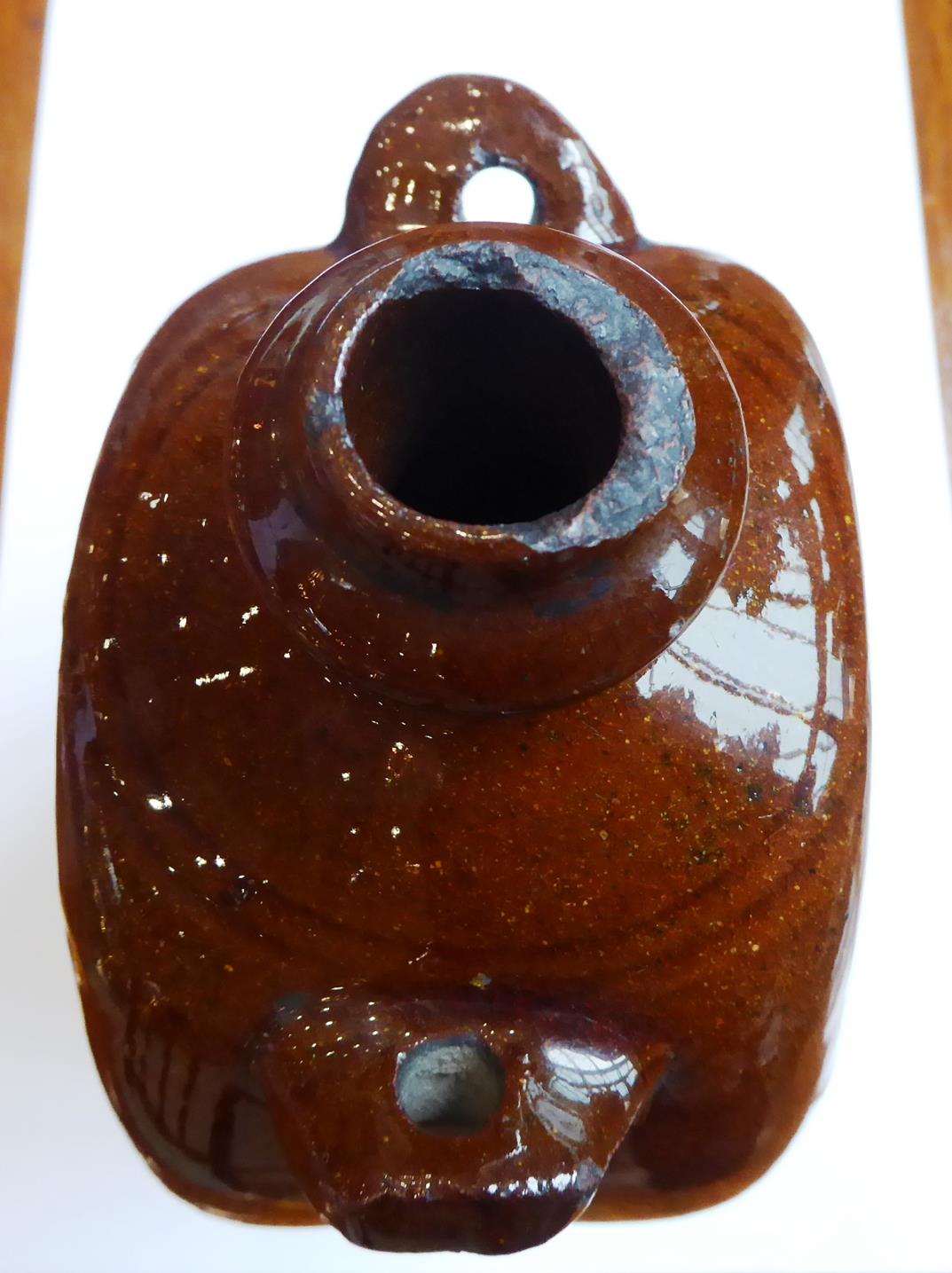 A Slipware Flask, dated 1795, of flattened ovoid form with four loop handles, inscribed Jno, - Image 2 of 11