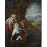 Manner of Francesco Albani (1578-1660) The three Marys lamenting Oil on canvas, together with a