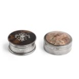 A George V Silver-Mounted Hardstone Snuff-Box and a George V Silver-Mounted Tortoiseshell Dressing-