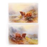 A Pair of Royal Worcester Porcelain Plaques, painted by Harry Stinton, early 20th century, of