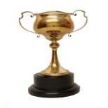 A George V Silver Trophy-Cup, by Walker and Hall, Sheffield, 1929, tapering and on spreading trumpet
