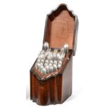 An Edward VII and Later George V Scottish Silver Table-Service in a George III Mahogany Knife-Box,