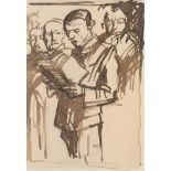 Sir Frank Brangwyn RA HRSA RSW RWS PRBA RE HRMS ROI (1867-1956) Singing in the monastery, Bruges