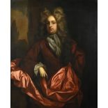 Circle of Godfrey Kneller (1646-1723) Portrait of a fashionable gentleman wearing a claret