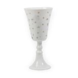 A Lattimo Glass Goblet, possibly Venetian, late 18th/early 19th century, the rounded funnel bowl