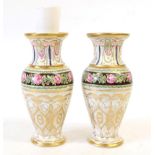 A Pair of Paris La Courtille Porcelain Vases, circa 1800, of baluster form with trumpet necks,