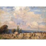 Herbert Royle (1870-1958) Harvesting scene Signed, oil on canvas, 64cm by 89cm This lot may be