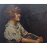 Harry Jonas (1893-1990) Portrait of Phylis Norman Wheway (neé Forest) in profile, c.1920 Oil on