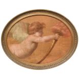 Style of Pelagio Palagi (1775-1860) Italian Putto holding a lighted torchere Oil on canvas, laid