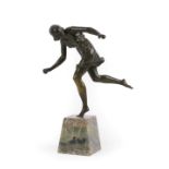 Pierre Le Faguays (1892-1962): Atalanta, A French Art Deco Patinated Bronze Figure, modelled in a