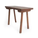 Robert Mouseman Thompson (1876-1955): An English Oak Extension Table, 1930's, top adzed both